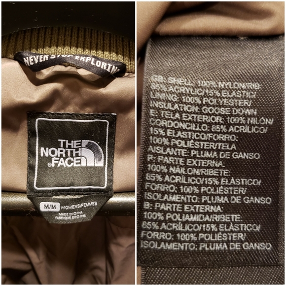 Women's Medium Northface Padma Bomber Jacket, Brown - Picture 12 of 12